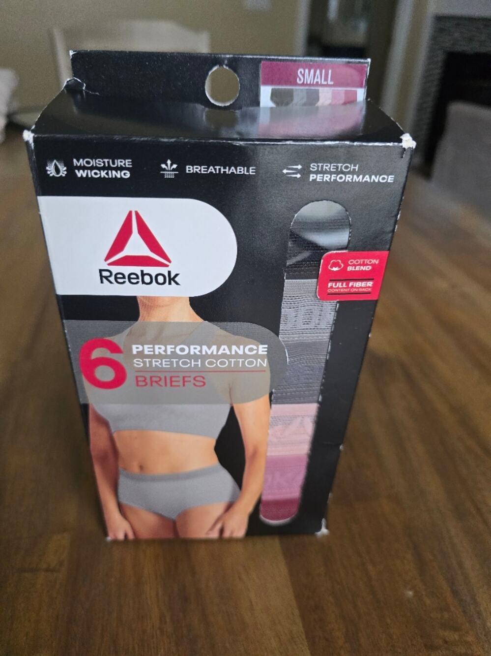 NIB Reebok Women’s Performance Stretch Cotton Briefs 6Pack Multicolor SMALL